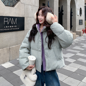 主推新款-千鸟格羽绒服宽松小个子外套887-p245-k399图片