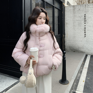 新款大货已出-短款羽绒服宽松小个子毛领外套-897-P285-K419图片