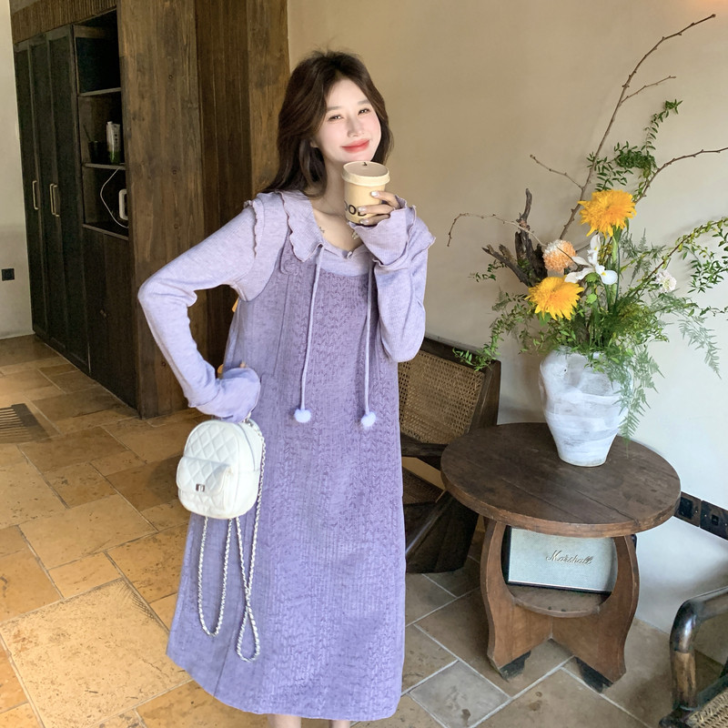 新款连衣裙打底衫两件套套装605-p195-k309,女装孕妇装,2C062