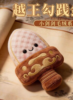 毛绒玩偶武汉越王勾践剑有声音Q版纪念包包挂件生日礼物送女生