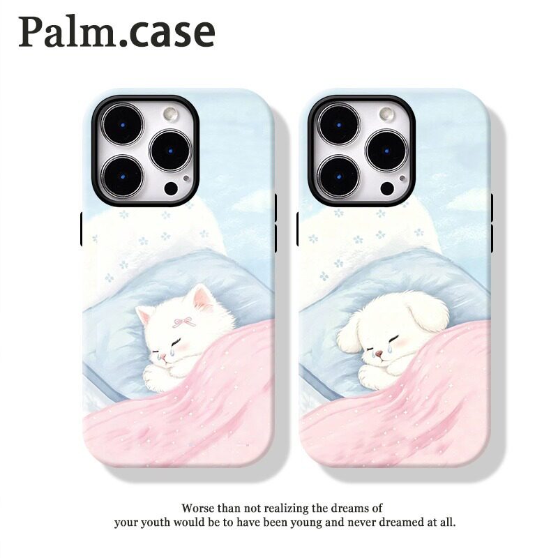 可爱菲林二合一粉猫手机壳