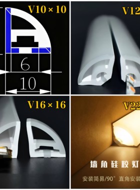 LED扇形三角直角墙角阴角硅胶灯