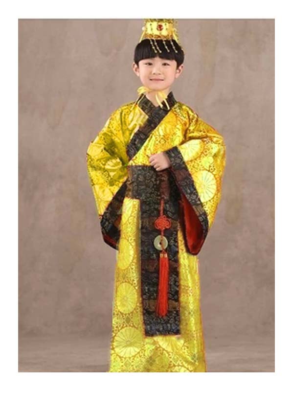 儿童皇帝服装表演服汉朝帝王龙袍服饰太子服古装玉皇大帝演出服饰