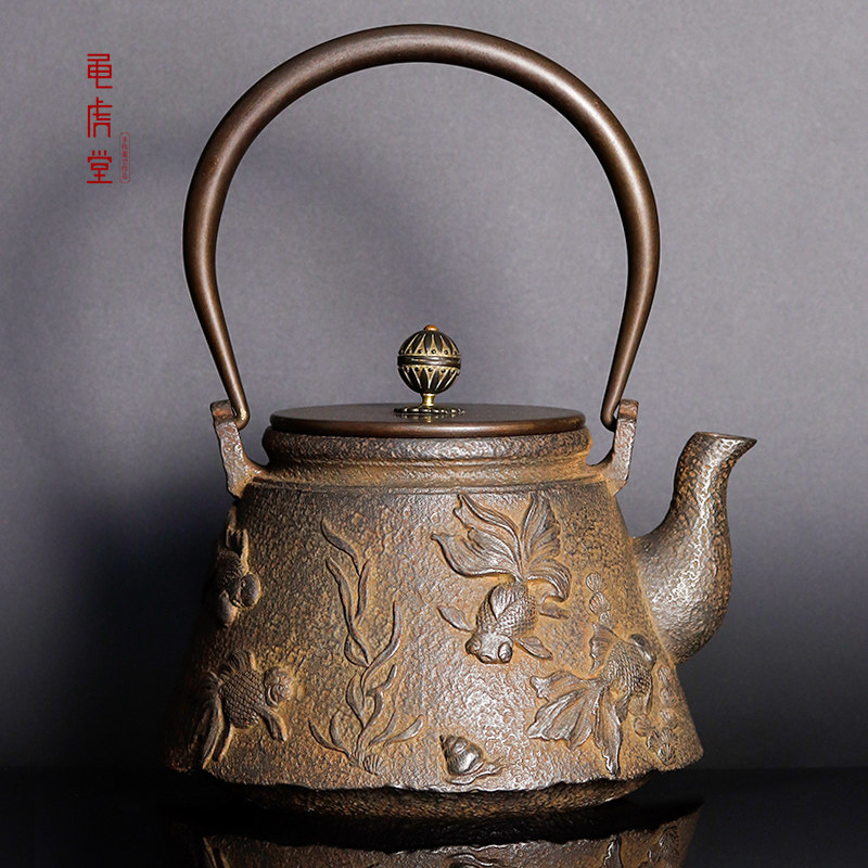 日本进口铁壶金鱼老铁瓶茶具茶壶铸铁茶具泡茶烧水壶煮水器