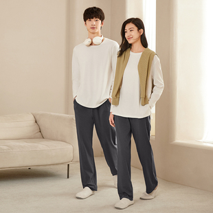 觅丝【超柔】睡衣女款秋冬2023新款瑰丽棉百搭撞色情侣套头套装