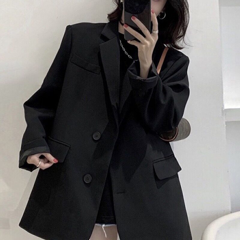 小个子上衣黑色西装外套通勤女春秋韩版休闲舒适高级感西服