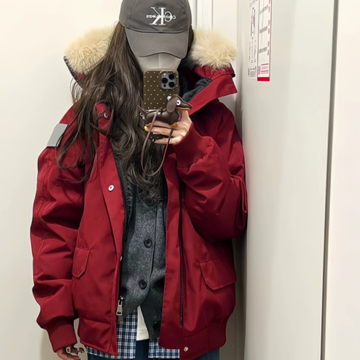 2025新款冬季加厚工装羽绒棉服女小个子韩系情侣大毛领派克服棉袄