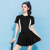 2025年新款 连体泳衣女学生遮肚显瘦夏日度假保守洋气运动风游泳衣