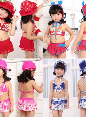 百雅儿童泳衣女童2025厂家直销分体三件套中小童婴幼儿冬季游泳衣
