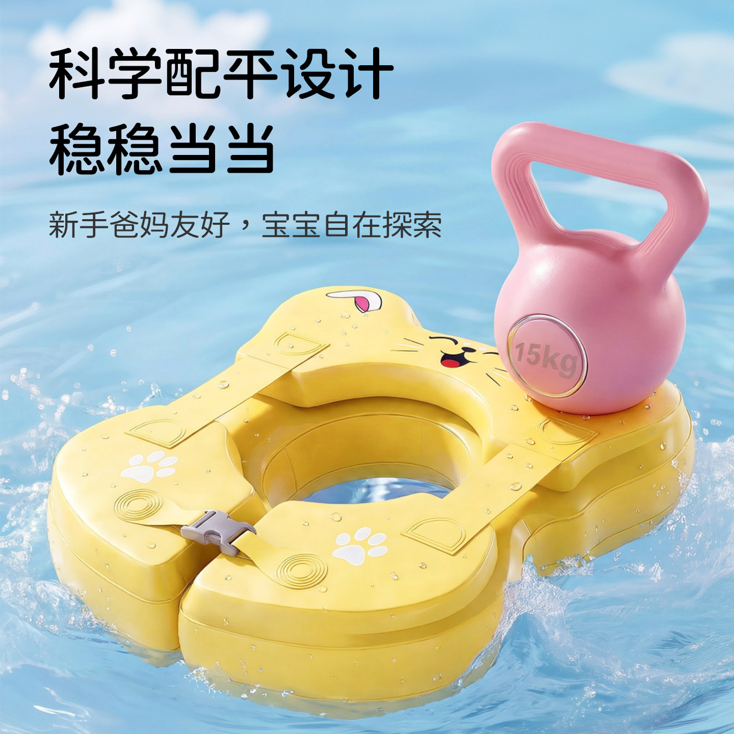 婴儿泳圈腋下防侧翻小宝宝家用加厚免充气戏水浮圈婴童游泳装备