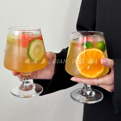 钱道嘉矮脚玻璃杯鸡尾酒杯饮品杯
