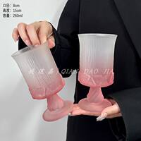 French court-style tall glass, niche design, red wine glass, embossed fruit glass, whisky glass, juice glass thumbnail 4