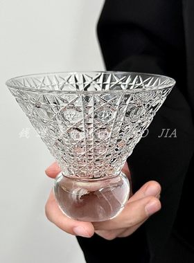 钱道嘉玻璃商用复古否圆球底杯子