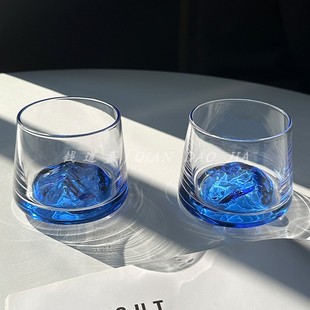 ins风日式水晶富士山杯创意山脉观山杯中古冰山威士忌酒杯洋酒杯