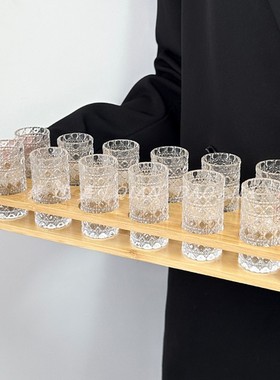 浮雕加厚宝石纹白酒杯架shot杯套装一口杯野格烈酒杯家用鸡尾酒杯