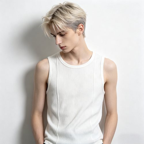 質感坑條背心男夏季百搭無袖上衣
