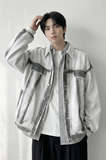 现货2026春季工装休闲夹克高级感牛仔外套JK11-P100，男装工装外套，星座1017
