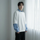 2026春款假两件卫衣衬衫领复古vibe格子美式外套CR447-P68，男装衬衫，星座1017