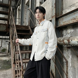 现货2026春季痞帅拼接设计感翻领夹克高级感潮流外套J24-P75，男装夹克，星座1017