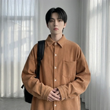 现货灯芯绒高级感长袖衬衫男休闲衬衣外套C963-P48，男装衬衫，星座1017