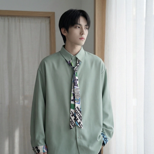 现货长袖衬衫男潮流带领带帅气港风高级感情侣衬衣 FA32-P55，男装衬衫，星座1017