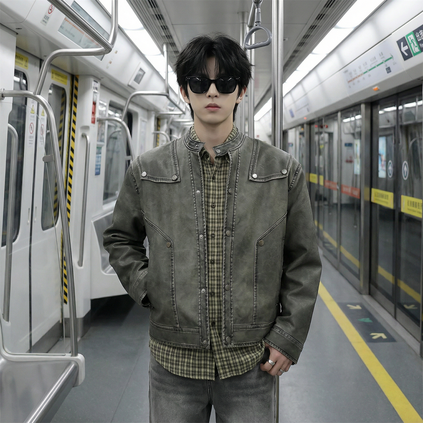 现货2026飞行夹克外套春秋薄款痞帅街头潮牌立领上衣DK568-P118，男装夹克，星座1017