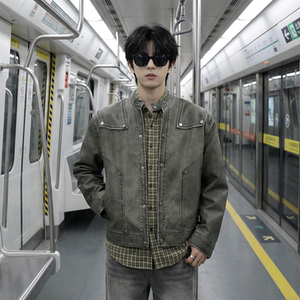 现货 2026飞行夹克外套春秋薄款痞帅街头潮牌立领上衣 DK568-P118，男装夹克，星座1017