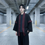 现货春秋风蟒纹印花拼接男士道袍汉服D3206-P78，男装民族服装，星座1017