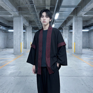 现货 春秋风蟒纹印花拼接男士道袍汉服 D3206-P78，男装民族服装，星座1017