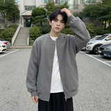 现货2026日系痞帅华夫格宽松休闲棒球立领夹克衫外套NK828-P89，男装夹克，星座1017