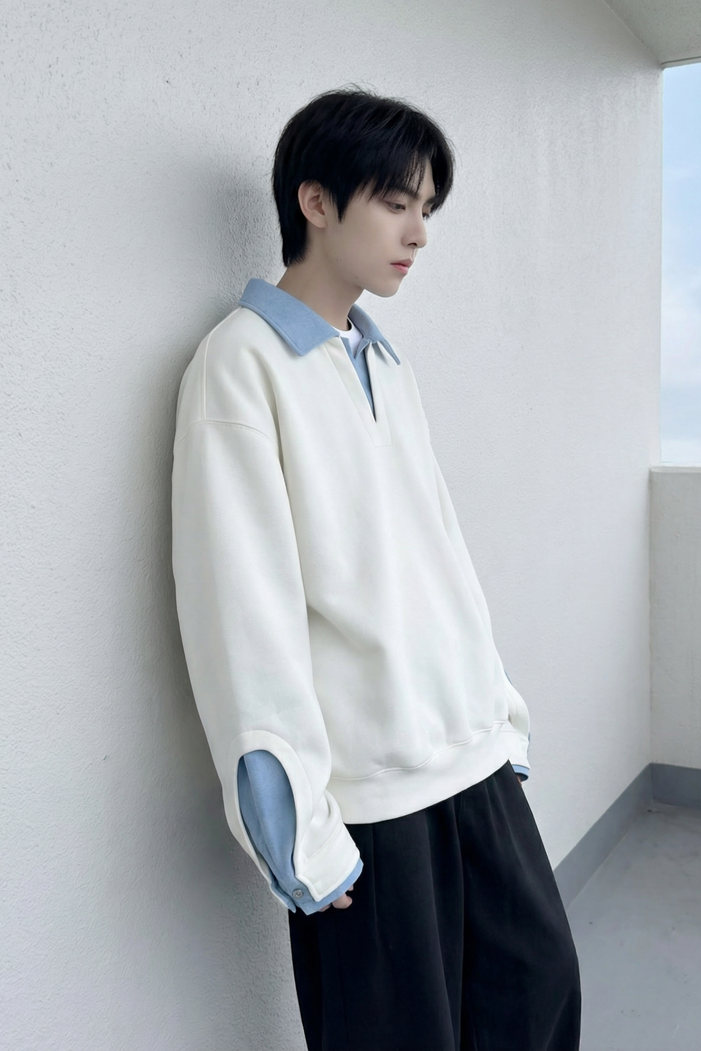 现货春季新款翻领高级感衬衫领上衣长袖卫衣男装潮WY212-P68,男装衬衫,星座1017