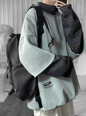 现货 2026春款假两件卫衣衬衫领复古vibe格子美式外套  A5613-P65