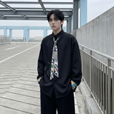 现货长袖衬衫男潮流带领带帅气港风高级感情侣衬衣FA32-P55，男装衬衫，星座1017