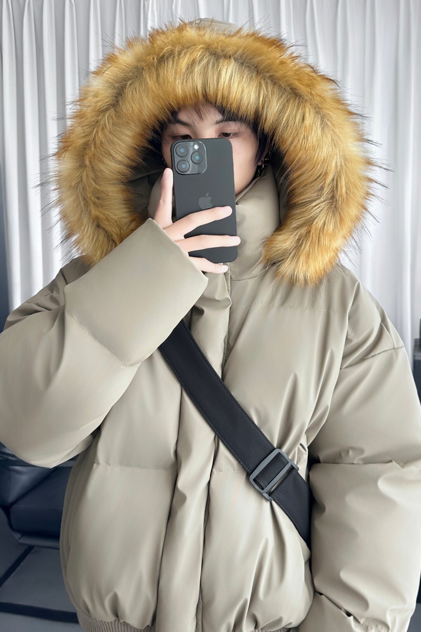 座山雕毛领pu皮派克棉服冬季短款质感连帽加厚外套M8037-P148,男装皮衣,星座1017