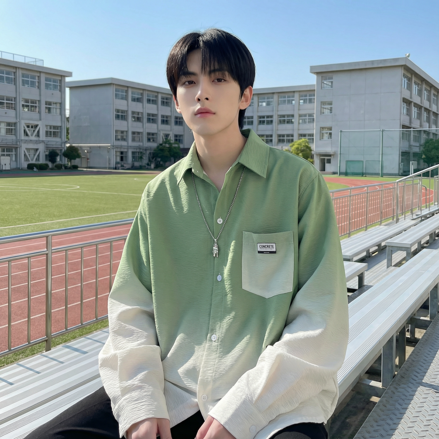 2026现货渐变长袖衬衫水洗褶皱宽松潮流休闲衬衣DS651-P58，男装衬衫，星座1017