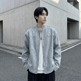 现货2026飞行夹克外套春秋薄款痞帅街头潮牌立领上衣DK568-P118，男装夹克，星座1017