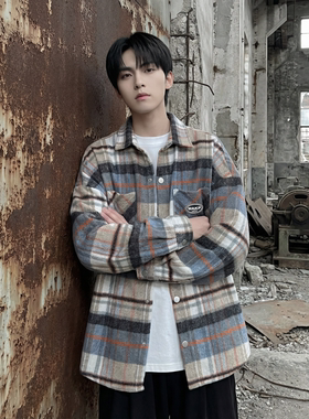 现货美式复古潮流大码格子小香风衬衫 HC45642-P55