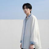 现货潮衬衫小众刺绣长袖衬衣新中式情侣外套DY877-P68，男装衬衫，星座1017