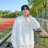 现货假两件长袖衬衫宽松衬衣港风休闲百搭上衣GK25-P58，男装衬衫，星座1017