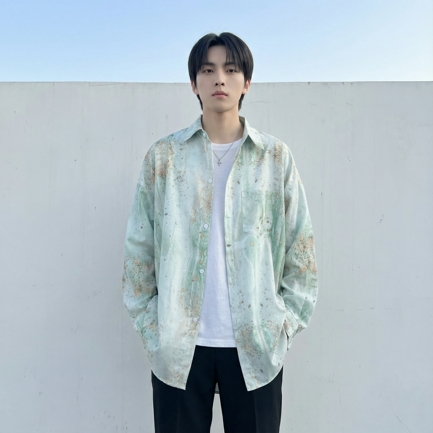 现货男潮ins小众设计感的情侣装衬衣FC12-P48，男装衬衫，星座1017