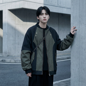 现货休闲百搭撞色拼接棒球服美式复古夹克 JK830-P80，男装夹克，星座1017