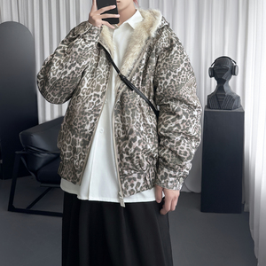 豹纹棉衣棉服新款秋冬情侣座山雕外套男 M3113-P138图片