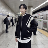 现货撞色美式复古夹克棒球服流行外套W0023-P88控118加绒P100，男装夹克，星座1017
