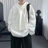 纯色交叉领带原创小众设计感宽松卫衣男H1283-P88，男装卫衣，星座1017
