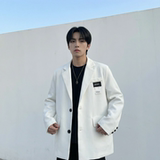 现货休闲西服男春秋宽松大码潮高级感痞帅外套西装JK342-P98，男装西服套装，星座1017