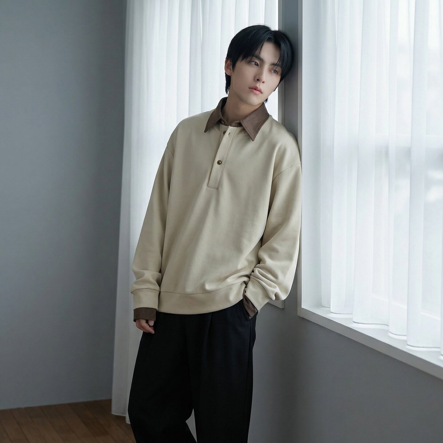 新款现货男装设计感艺术假两件卫衣男内搭上衣CR472-P68,男装卫衣,星座1017