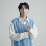 现货假两件长袖衬衫宽松衬衣港风休闲百搭上衣GK25-P58，男装衬衫，星座1017