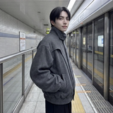 现货美式复古加厚休闲外套韩版宽松立领短款外套GK801-P118，女装短外套，星座1017