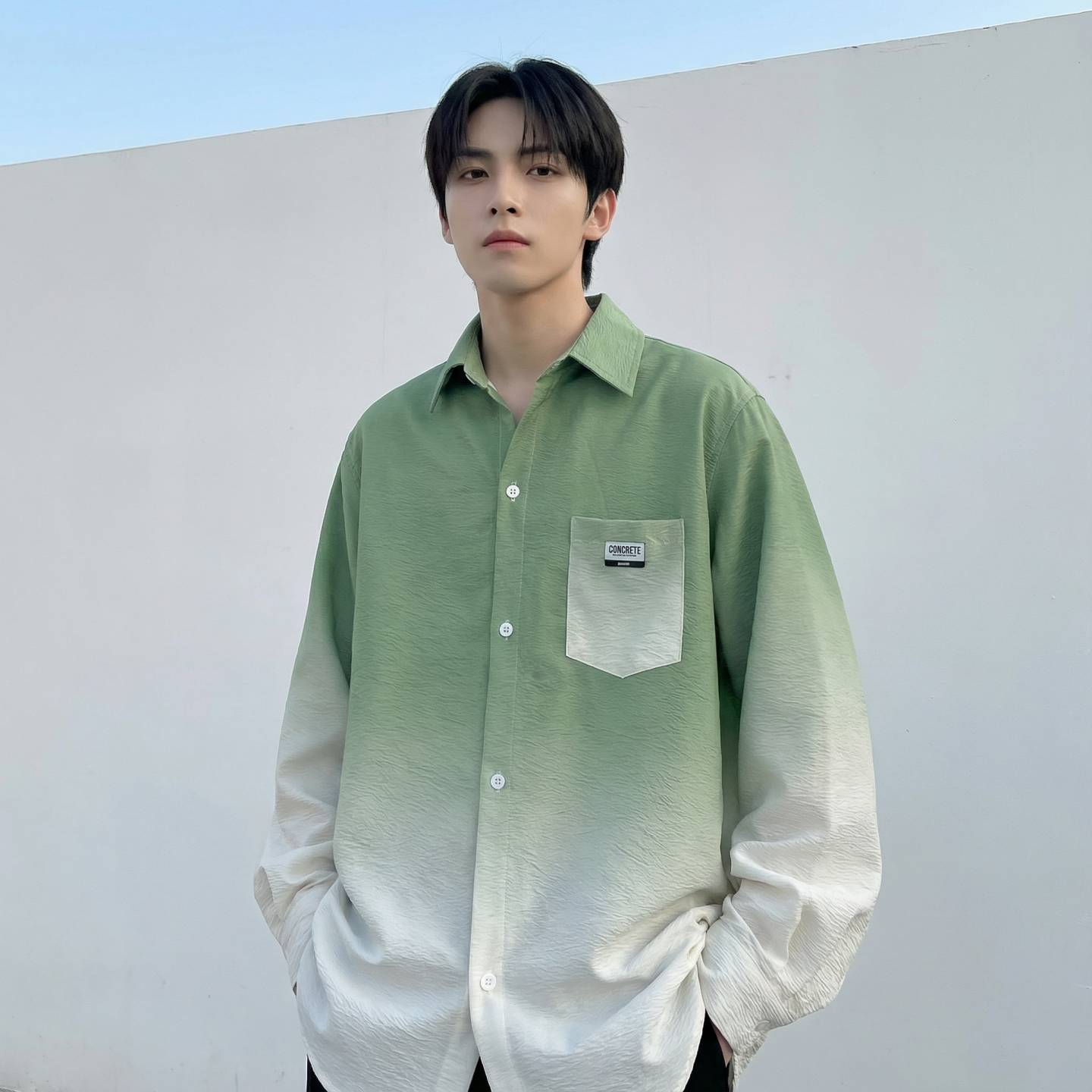 2026现货渐变长袖衬衫水洗褶皱宽松潮流休闲衬衣DS651-P58,男装衬衫,星座1017