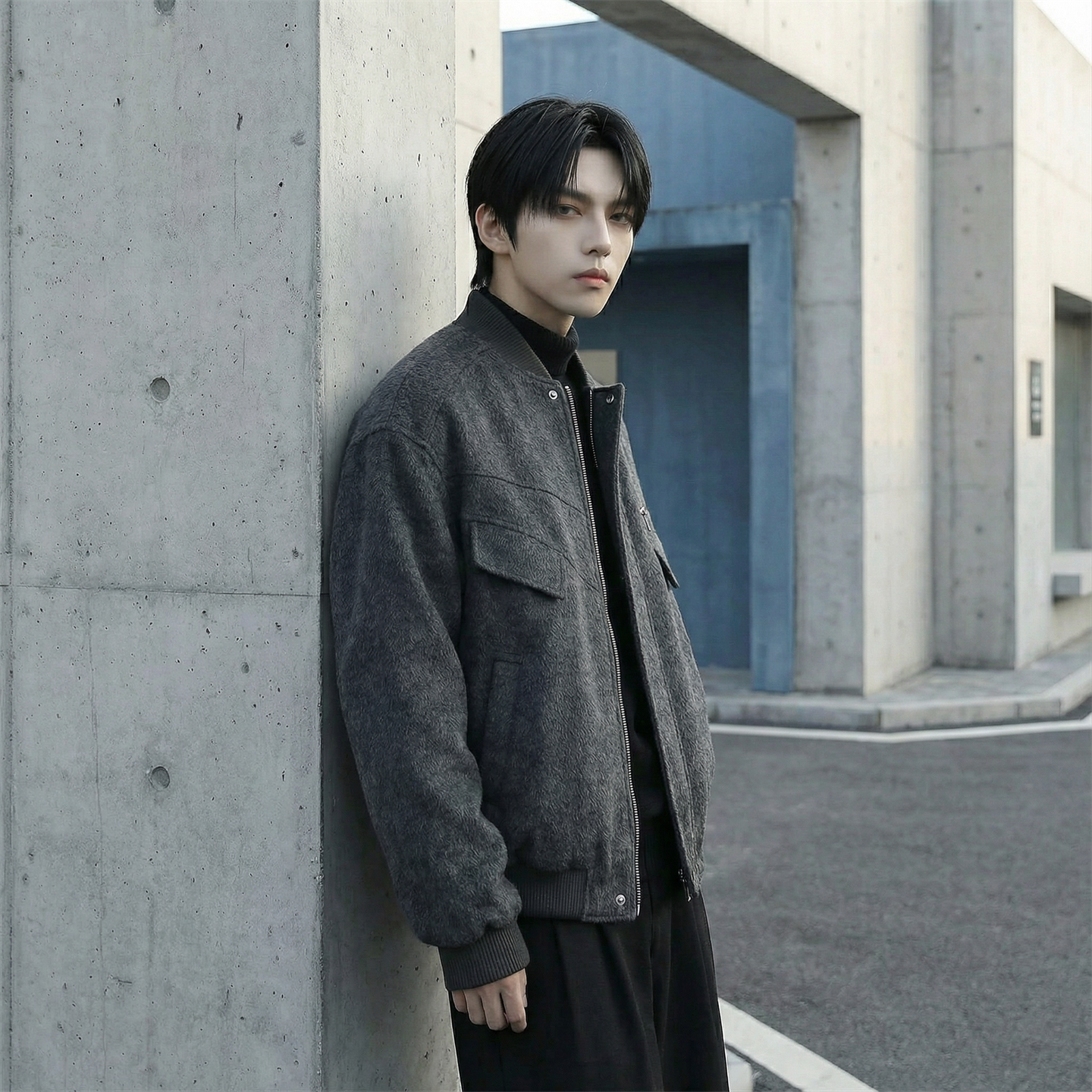 现货美式毛呢夹克棉服加厚高级痞帅夹棉棒球服短款外套Q955-P138,男装夹克,星座1017
